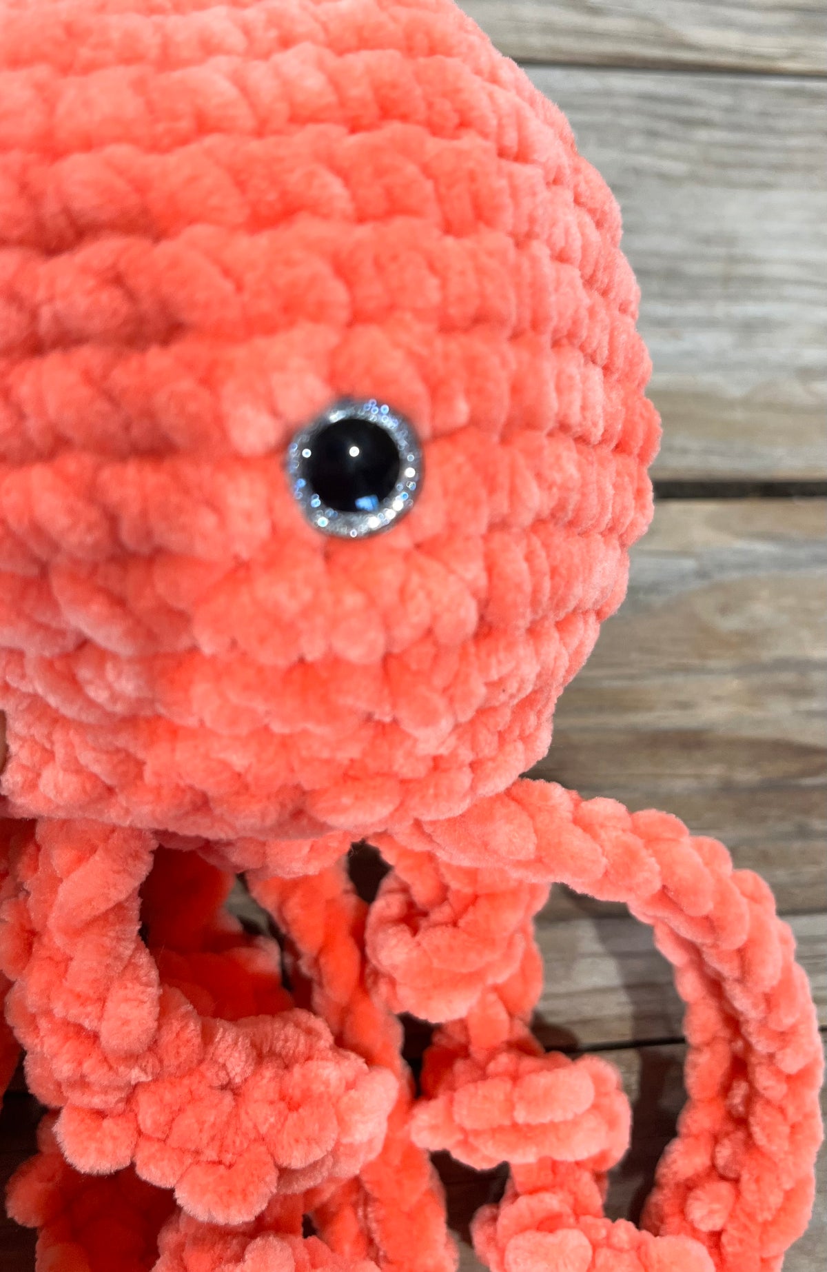 Méduse amigurumi rose saumon