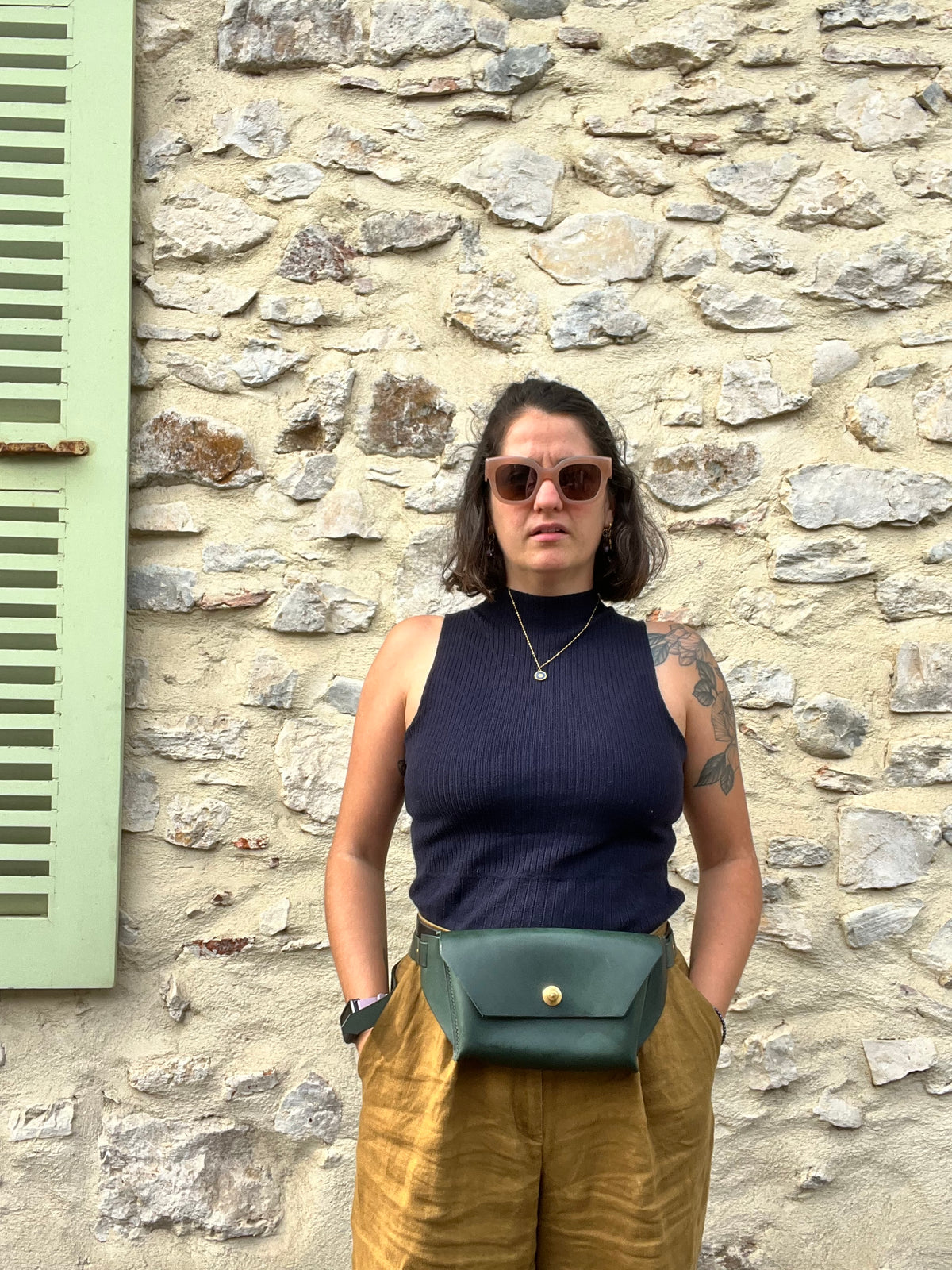 Banane en cuir "petit Format" - Maroquinerie artisanale - Fait main