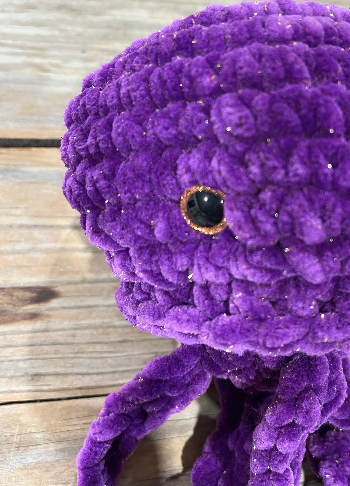 Méduse amigurumi fil à paillettes violet