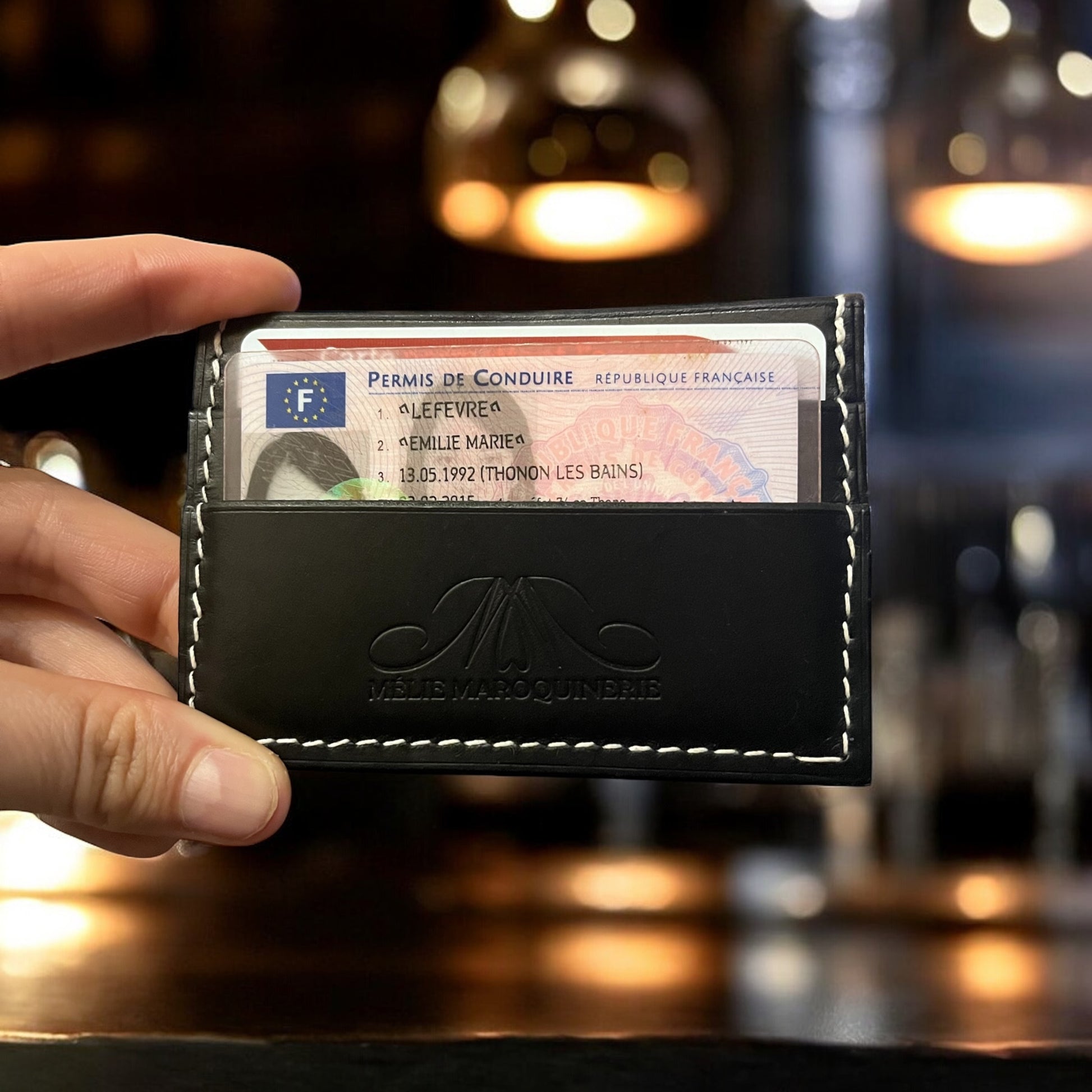 Porte carte cuir véritable artisanale